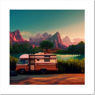 Van Life Camper RV Outdoors in Nature Posters and Art